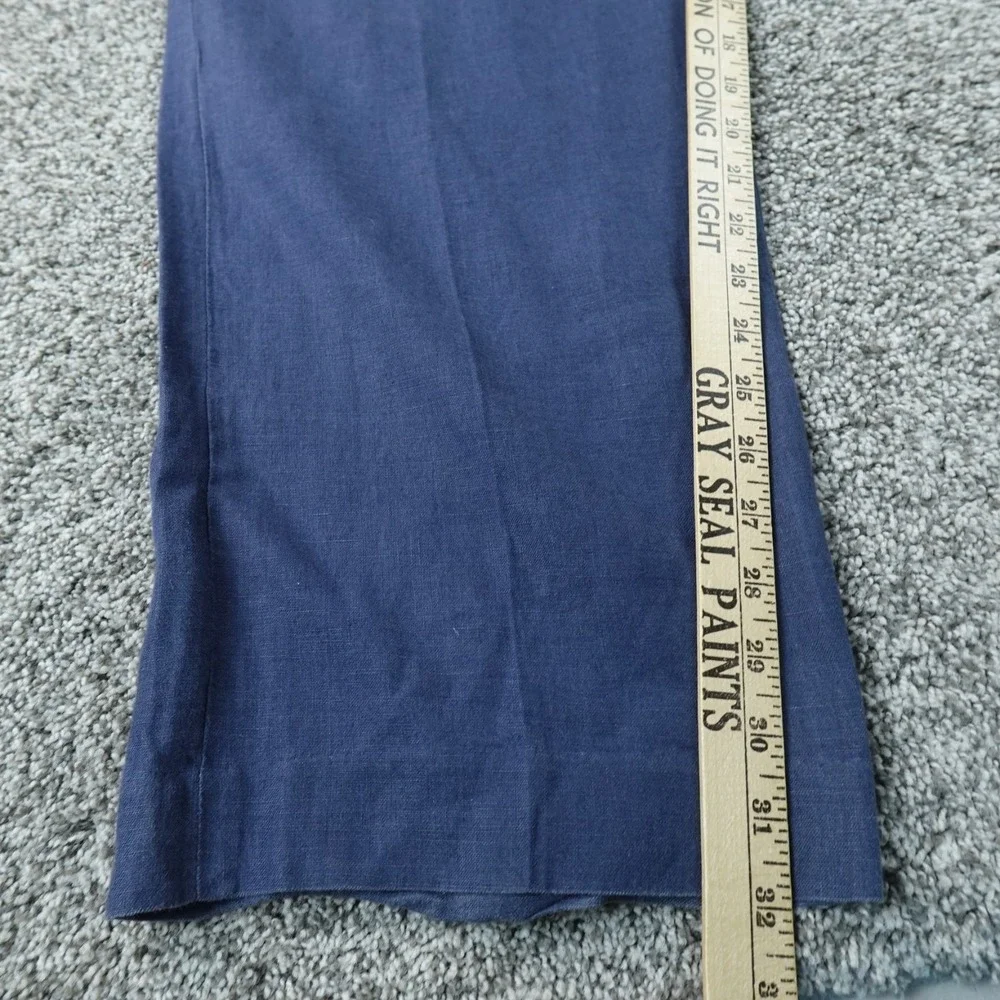 VTG Polo Ralph Lauren Pants Mens 42X32 Blue Linen Chambray Preston Chino Trouser